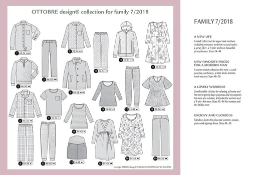 Pilt OTTOBRE Design Family – ingliskeelne õmblusajakiri lõigetega – saadaval veebipoes Šarlote Kangad