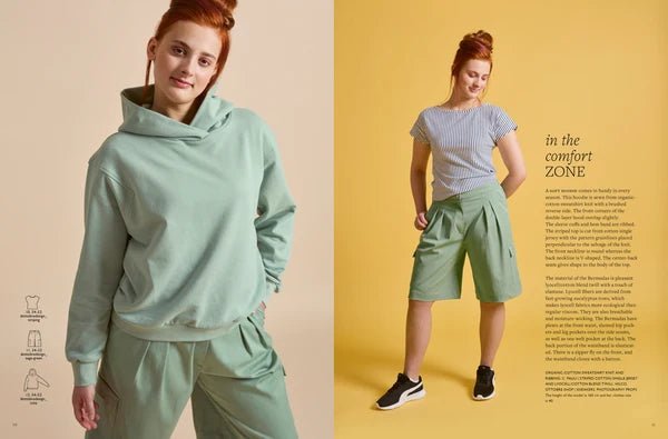 Attēls ar OTTOBRE design Woman 2/2024 – sieviešu apģērbu piegrieztņu žurnāls angļu valodā – pieejams internetā Šarlotes audumi