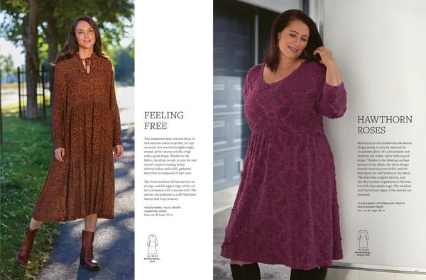 Pilt ajakirjast OTTOBRE design Woman 5/2023 – ingliskeelne naisterõivaste lõigete ajakiri – saadaval veebis Šarlotes audumi