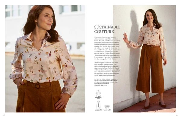Pilt ajakirjast OTTOBRE design Woman 5/2023 – ingliskeelne naisterõivaste lõigete ajakiri – saadaval veebis Šarlotes audumi
