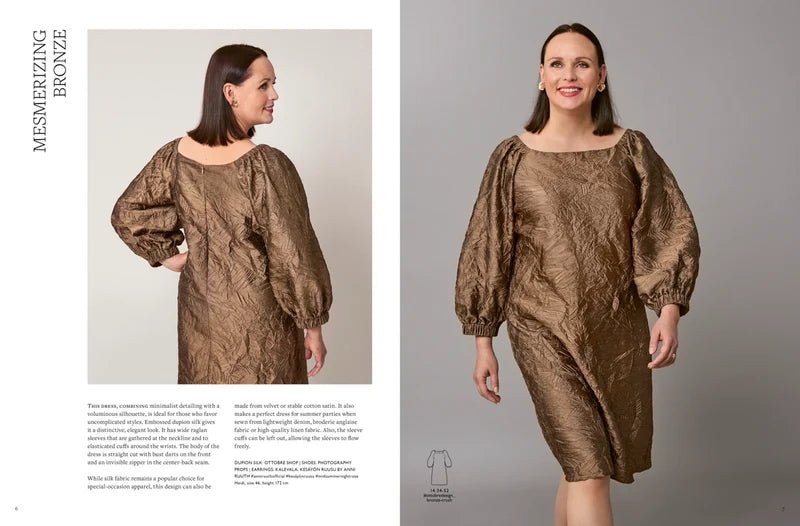 Pilt OTTOBRE design Woman 6/2023-st – ingliskeelne naisterõivaste lõigete ajakiri – saadaval veebis Šarlotes audumi