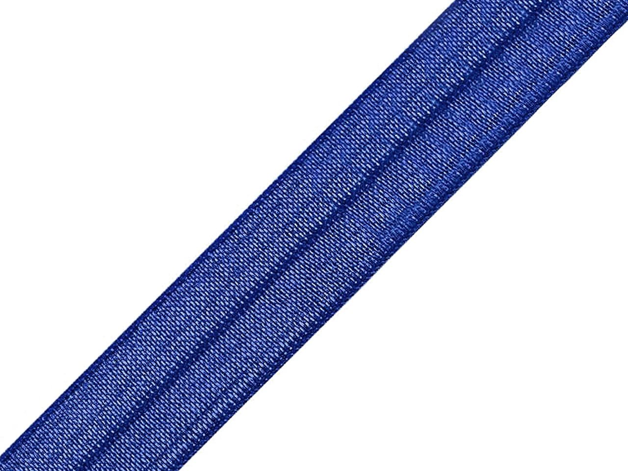 Image avec élastique plié – 1,6 cm, bleu bleuet brillant – disponible chez Šarlotes audumi