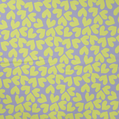 Tissu lycra pour maillots de bain - petits cœurs sur fond lilas fumé 220 g/m² | UPF 50+