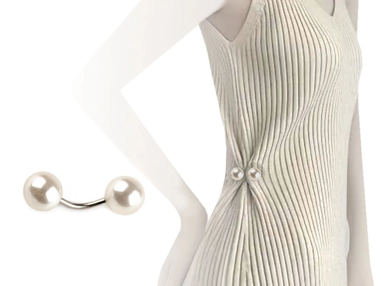 Attēls ar Pērļu dekoratīvā aizdare – pieejams Šarlotes audumi