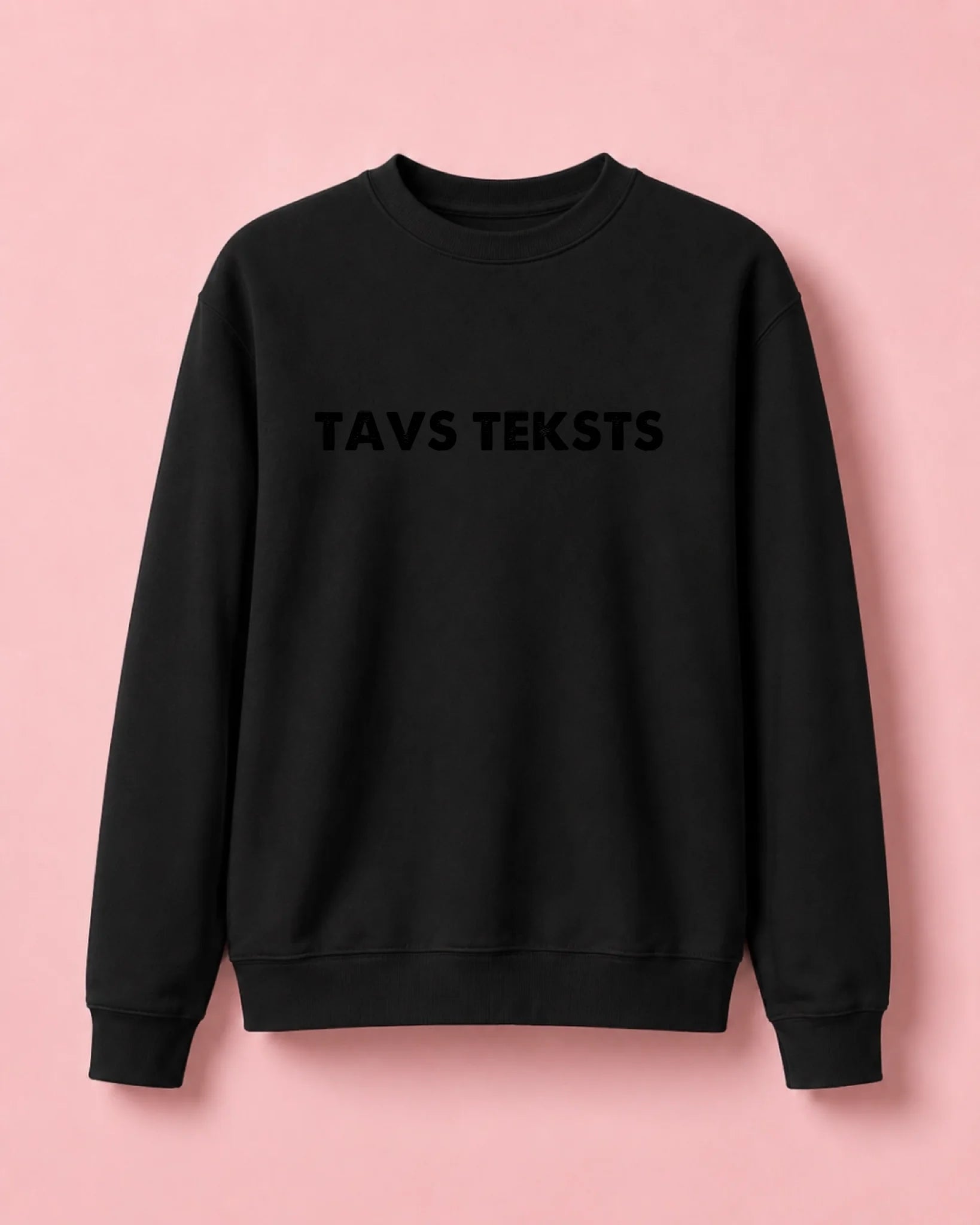 Image of personalized sweatshirt with your text - black – available online at Šarlotes audumi