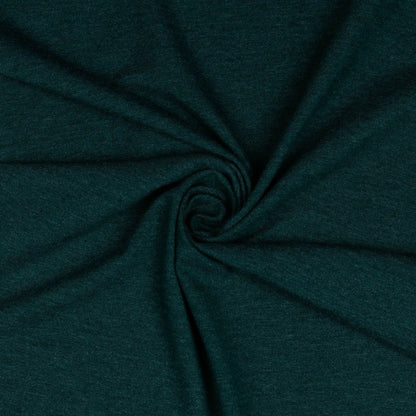 Jersey de coton fin - vert foncé chiné 215 g/m²