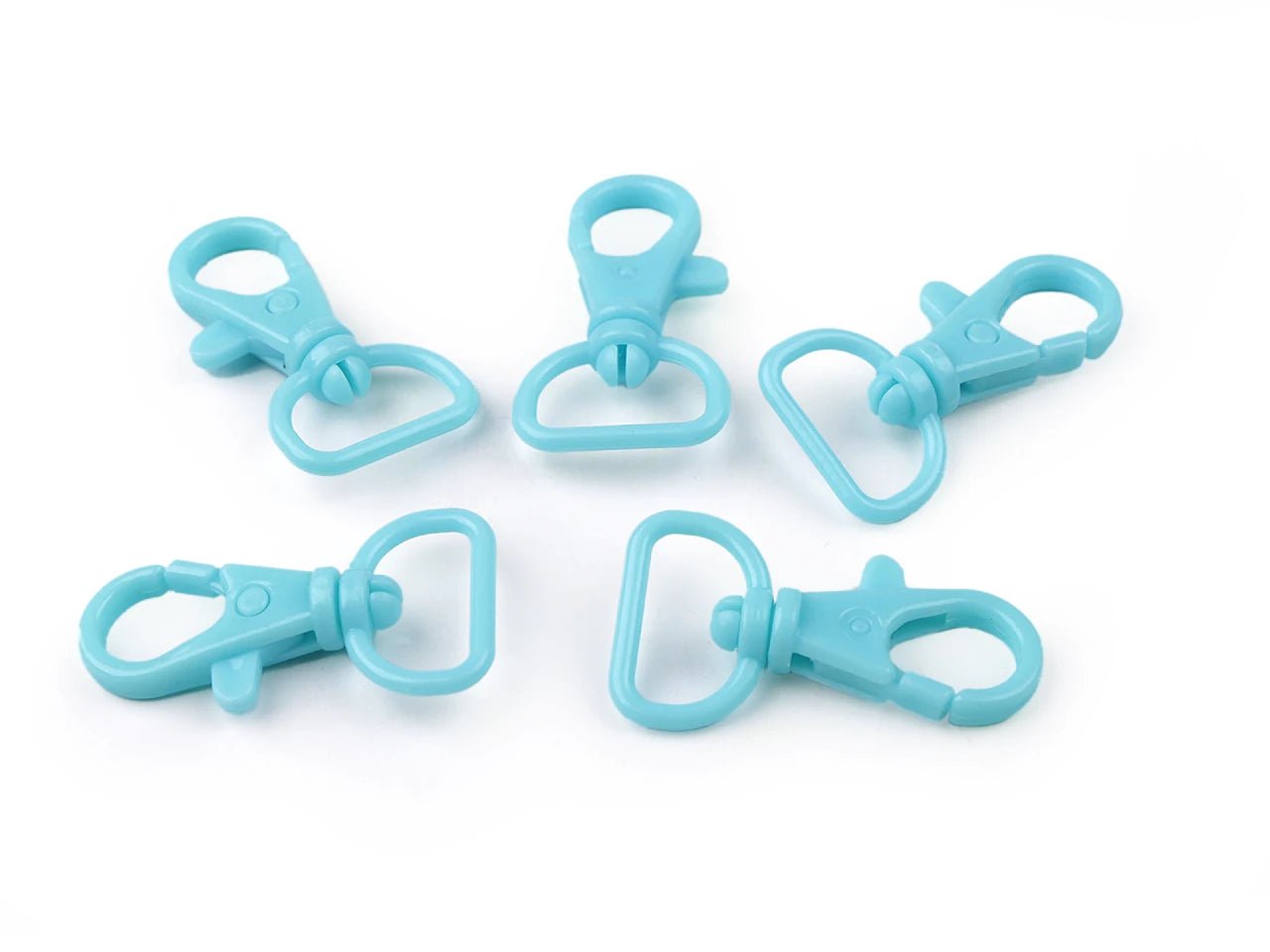 Attēls ar Plastmasas karabīnes ar grozāmu mehānismu – 17 mm 5.gab|dažādu toņu – pieejams Šarlotes audumi