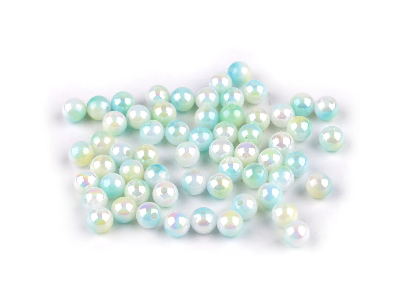 Perles en plastique à effet nacré Ø8 mm 20 g, de différentes teintes – disponibles chez Šarlotes audumi