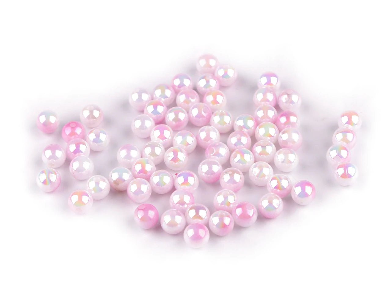 Attēls ar Plastmasas pērlītes ar perlamutra efektu Ø8 mm 20 g| dažadu toņu – pieejams Šarlotes audumi