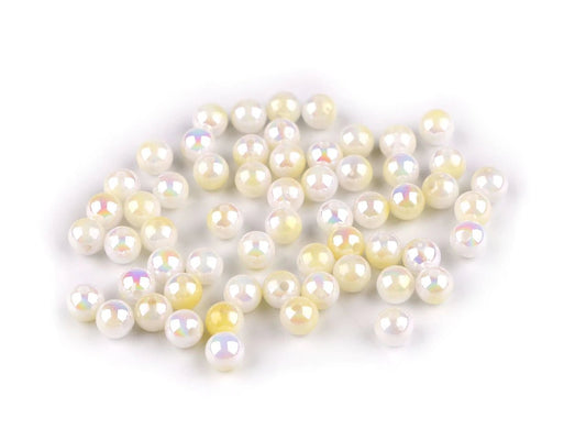Attēls ar Plastmasas pērlītes ar perlamutra efektu Ø8 mm 20 g| dažadu toņu – pieejams Šarlotes audumi