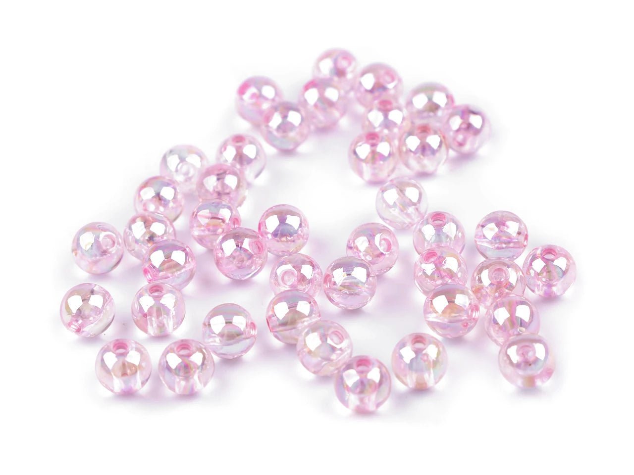 Image avec des perles en plastique Ø8 mm 10 g | tons variés – disponibles chez Šarlotes audumi