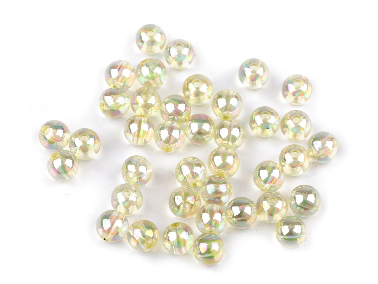 Image de perles en plastique Ø8 mm 10 g | teintes assorties – disponibles chez Šarlotes audumi