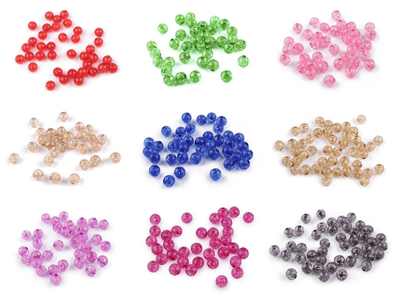 Plastmasas pērlītes Ø8 mm 30 g| dažādu toņu