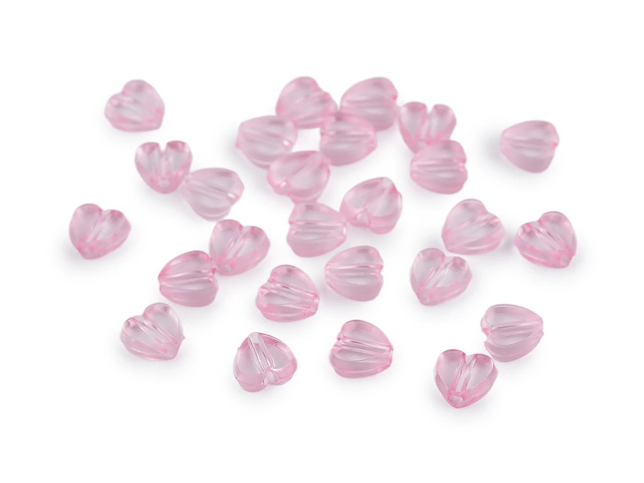Pilt südamekujulistest plastpärlitest Ø8 mm 20 g – saadaval Šarlotes audumi