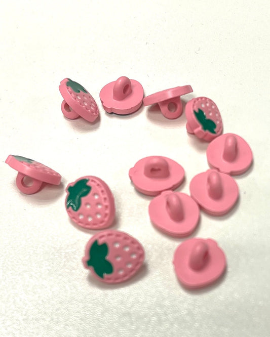 Pogas uz kājiņas 19 mm - rozā zemene
