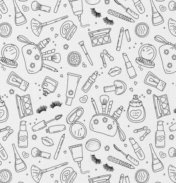 Attēls ar Premium 100% kokvilnas audums IZKRĀSO PATS - kosmētikas maciņš 115 g/m² – pieejams Šarlotes audumi