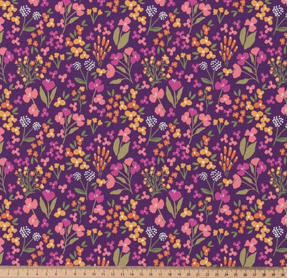 Image de tissu Premium 100 % coton - petites fleurs lilas 115 g/m² – disponible chez Šarlotes audumi