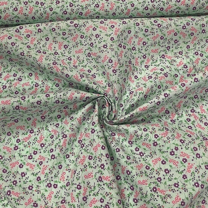 Premium-Stoff aus 100 % Baumwolle mit Blumen auf blauem Hintergrund 115 g/m²