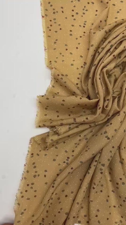 Itaalia akrüülkangas beeži ja pruuni täpimustriga 130 g/m²