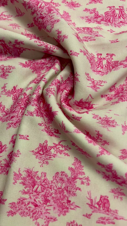 100% Viskozes audums-rozā porcelāna raksts 125 g/m²