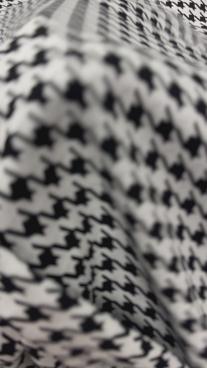 Tissu 100 % viscose, motif pied-de-poule, 100 g/m²