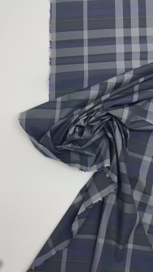 Italjalik hallikas-sinine puuvillane popliin | 130 g/m², 150 cm
