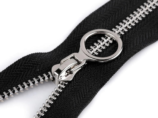 Attēls ar Rāvējslēdzējs atverams metāla - melns sudraba – pieejams Šarlotes audumi