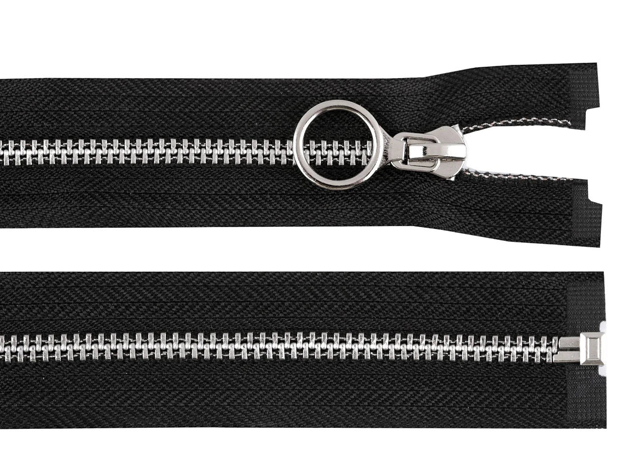 Attēls ar Rāvējslēdzējs atverams metāla - melns sudraba – pieejams Šarlotes audumi