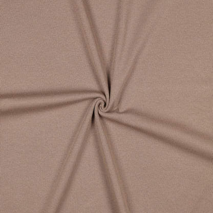 Ribbed cotton jersey (RIB JERSEY) - grey-brown 240 g/m²