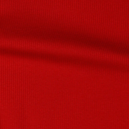 Jersey de coton côtelé (RIB JERSEY) - rouge 240 g/m²