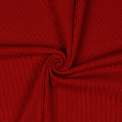Ribbed cotton jersey (RIB JERSEY) - dark red 240 g/m²