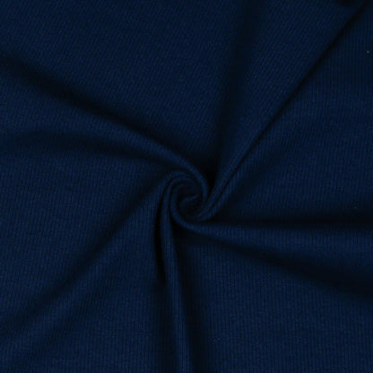 Ribbed cotton jersey (RIB JERSEY) - dark blue 240 g/m²