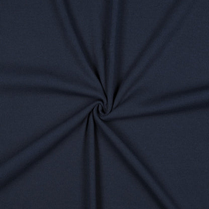 Ribbed cotton jersey (RIB JERSEY) - dark blue 240 g/m²