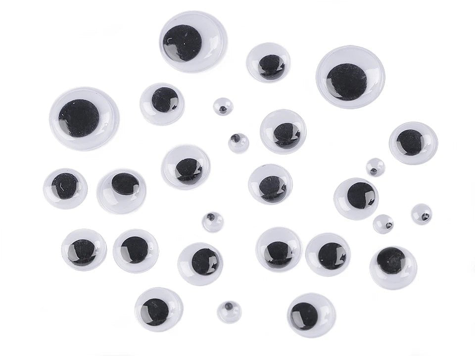 Attēls ar Rotaļlietu acis ar līmlenti 5; 10.3; 15.3 mm MIX 130 gab. – pieejams Šarlotes audumi