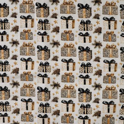 Premium 100% puuvillane kangas-Jõululeopard kingitused