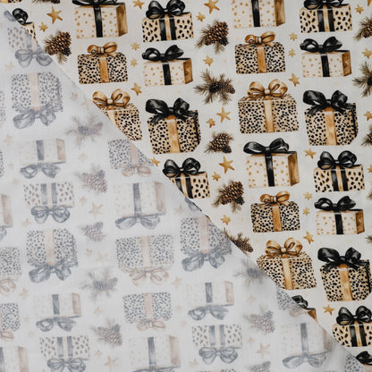 Premium 100% puuvillane kangas-Jõululeopard kingitused