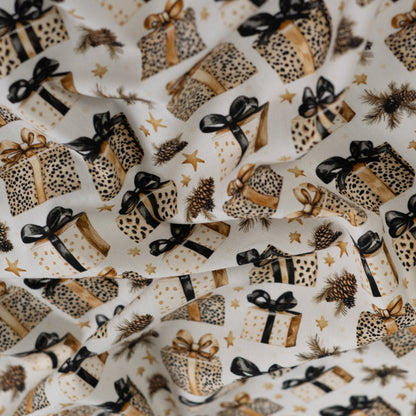 Premium 100% puuvillane kangas-Jõululeopard kingitused