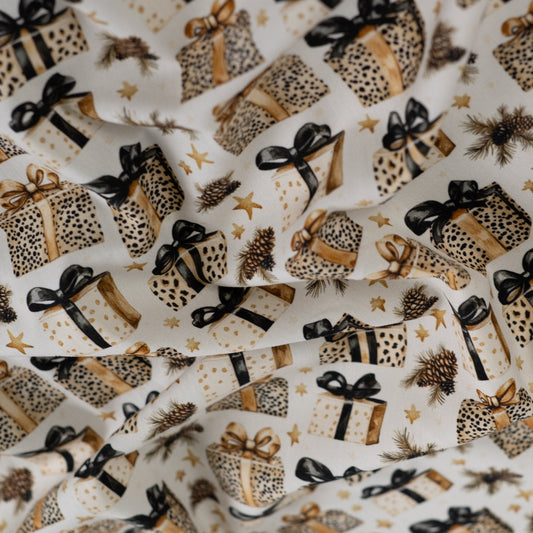 Premium 100% puuvillane kangas-Jõululeopard kingitused