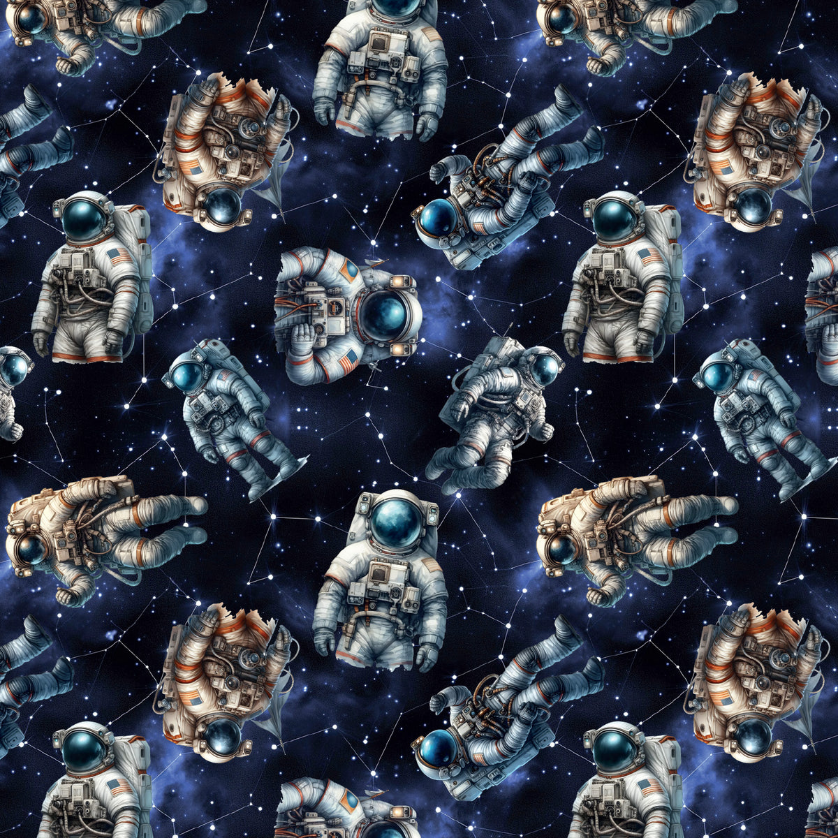 Soojustusega puuvillane aasaline trikotaaž – astronaudid kosmoses