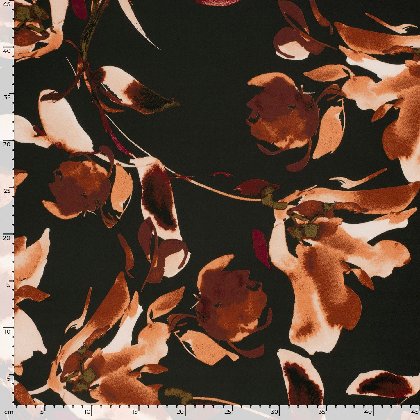 Attēls ar Satīns - abstrakti ziedi 185 g/m² – pieejams Šarlotes audumi