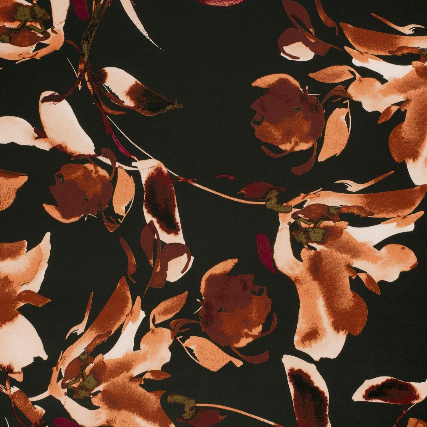 Attēls ar Satīns - abstrakti ziedi 185 g/m² – pieejams Šarlotes audumi