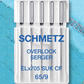 Attēls ar SCHMETZ Overloka un Koverloka adatas trikotāžai ELx705 SUK CF - Nr.65 (5gab.) – pieejams Šarlotes audumi