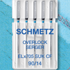 Attēls ar SCHMETZ Overloka un Koverloka adatas trikotāžai ELx705 SUK CF - Nr.90 (5gab.) – pieejams Šarlotes audumi