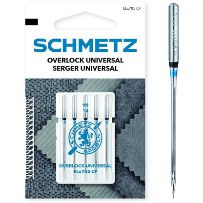 Image avec aiguilles universelles SCHMETZ Overlock et Coverlock ELx705 CF - n°90 (5 pcs) – disponible chez Šarlotes audumi