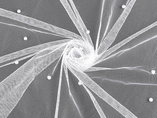 Attēls ar Smalks tills ar pērlēm 36 g/m² - balts – pieejams Šarlotes audumi