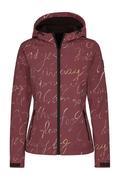 Softshell-kangas elastaaniga - mustriga bordo 250 g/m²