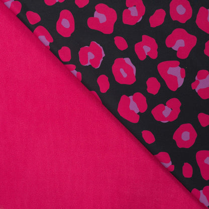 Pilt Softshell-kangast – fuksia leopard 310 g/m² – saadaval Šarlote kangad