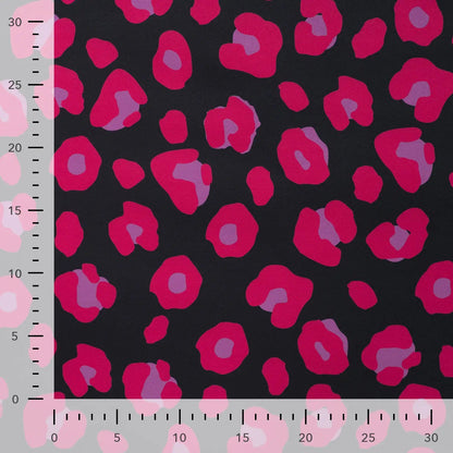Pilt Softshell-kangast - fuksia leopard 310 g/m² – saadaval Šarlotes audumi