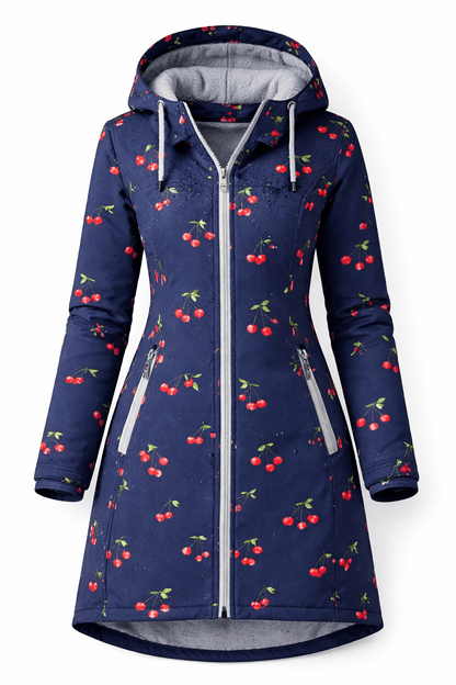 Pilt Softshell-kangast – kirsid tumssinisel 300 g/m² – saadaval Šarlotes audumi