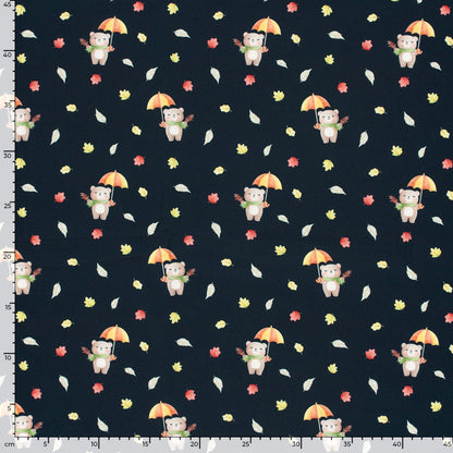 Tissu softshell - oursons avec parapluie 310 g/m²